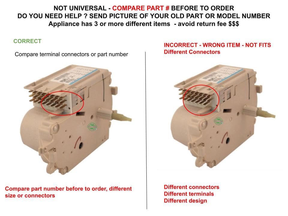 WP8557301 CKD557301X compatible with Whirlpool Washer Timer 60 Hz fits old number WP8557301