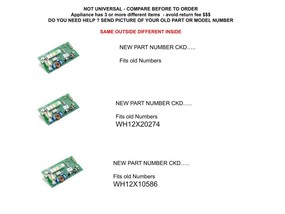 WH12X10586 CKD10586 X compatible with GE Washer/Dryer, Laundry Center Control Board Assembly fits old number WH12X10586