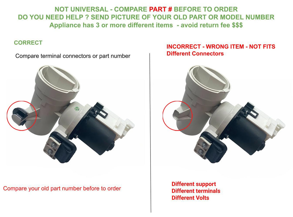 EAP1960402 PS11757304 PS1960402 CKD730972X compatible with Kenmore/Sears Whirlpool Washer Water Pump fits old number EAP1960402 PS11757304 PS1960402