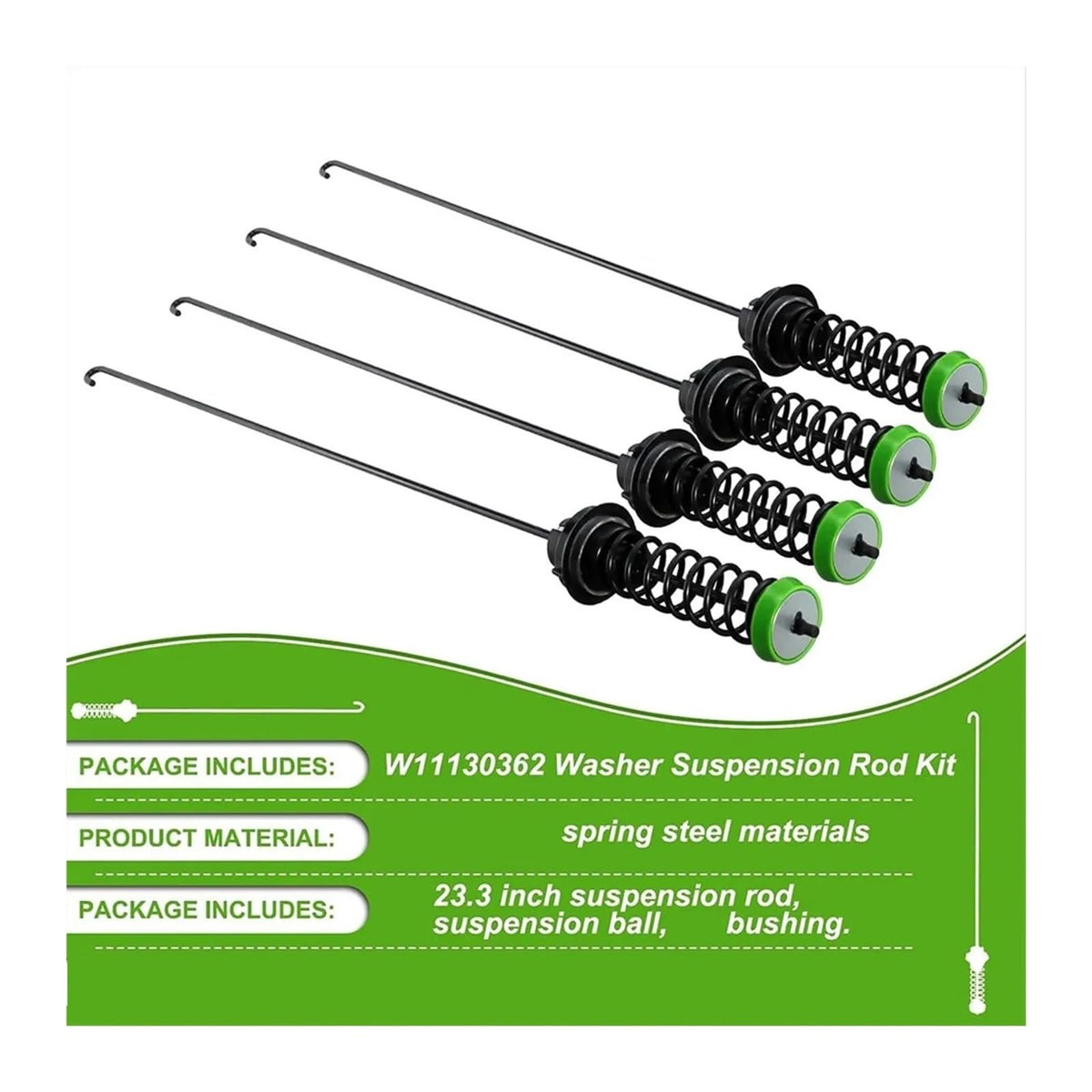 4Pcs Washer Suspension Rod Kit, W11130362 11022352510