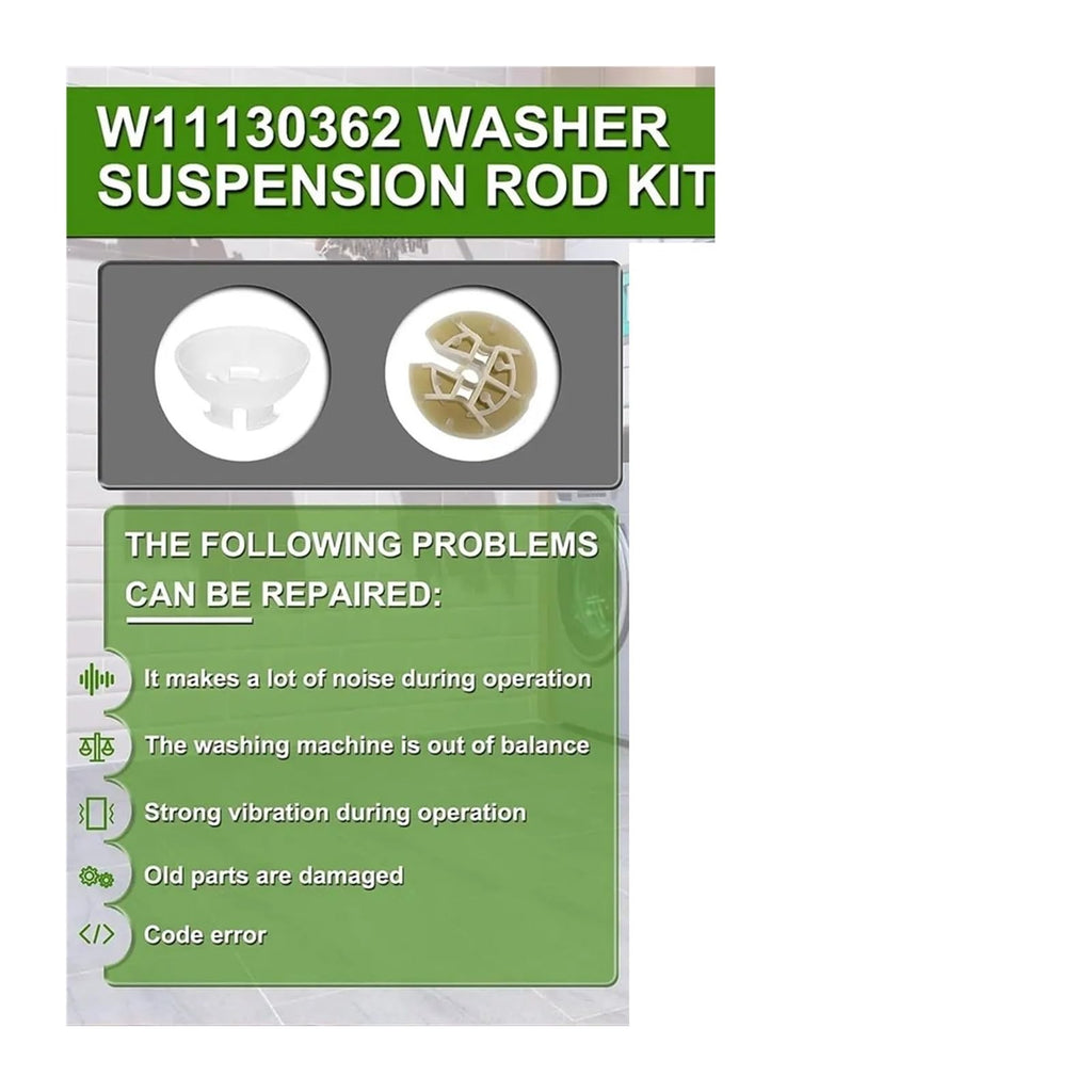 4Pcs Washer Suspension Rod Kit, W11130362 11022352510