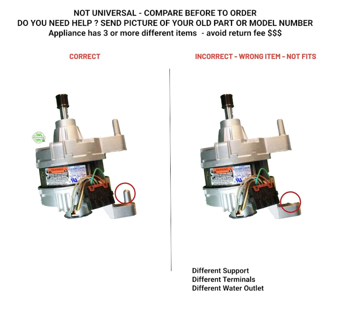 WP22003856 CKD003856X compatible with Maytag WASHER- HORIZONTAL AXIS Whirlpool Motor, Variable Speed fits old number WP22003856