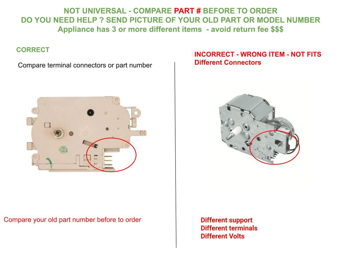 WP3953553 CKD953553X compatible with Whirlpool Washer Timer fits old number WP3953553