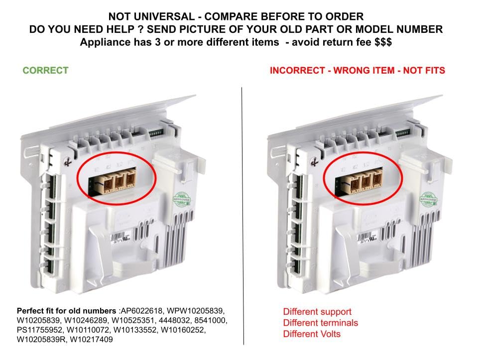 W10160252, W10205839, W10205839R CKD05839RX compatible with Whirlpool Washer Main Control Board fits old number W10160252, W10205839