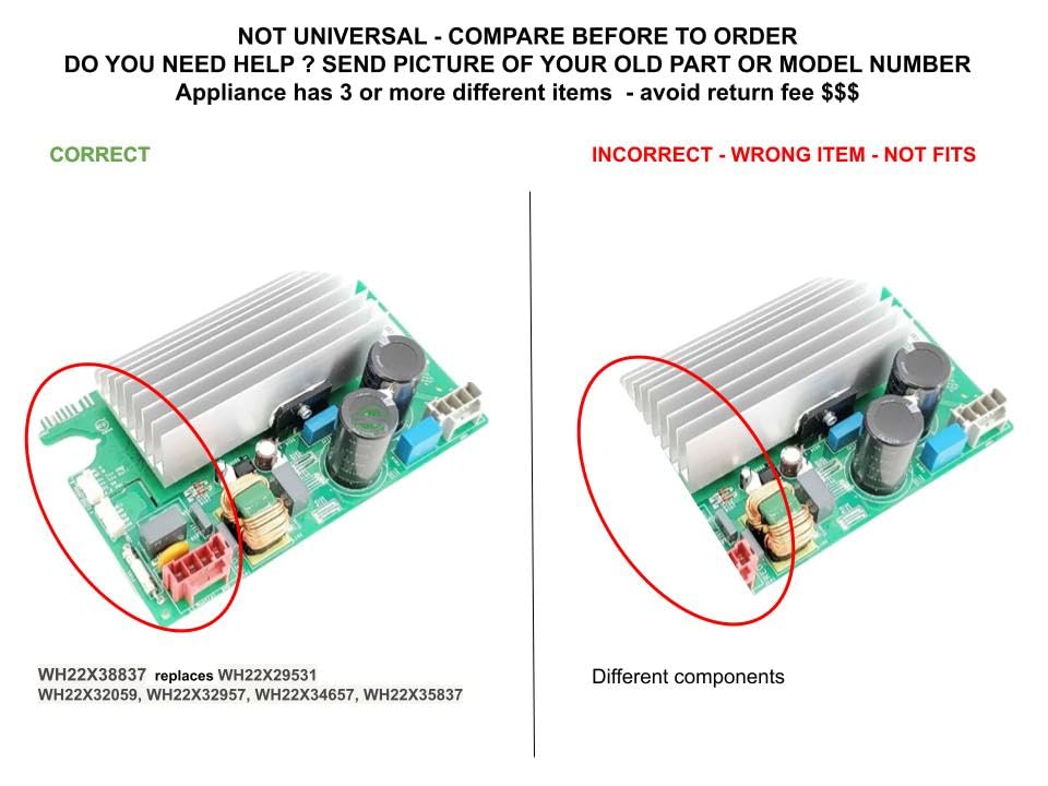 WG04F12727 CKDF12727X compatible with Ge Washer Inverter Control Board fits old number WG04F12727