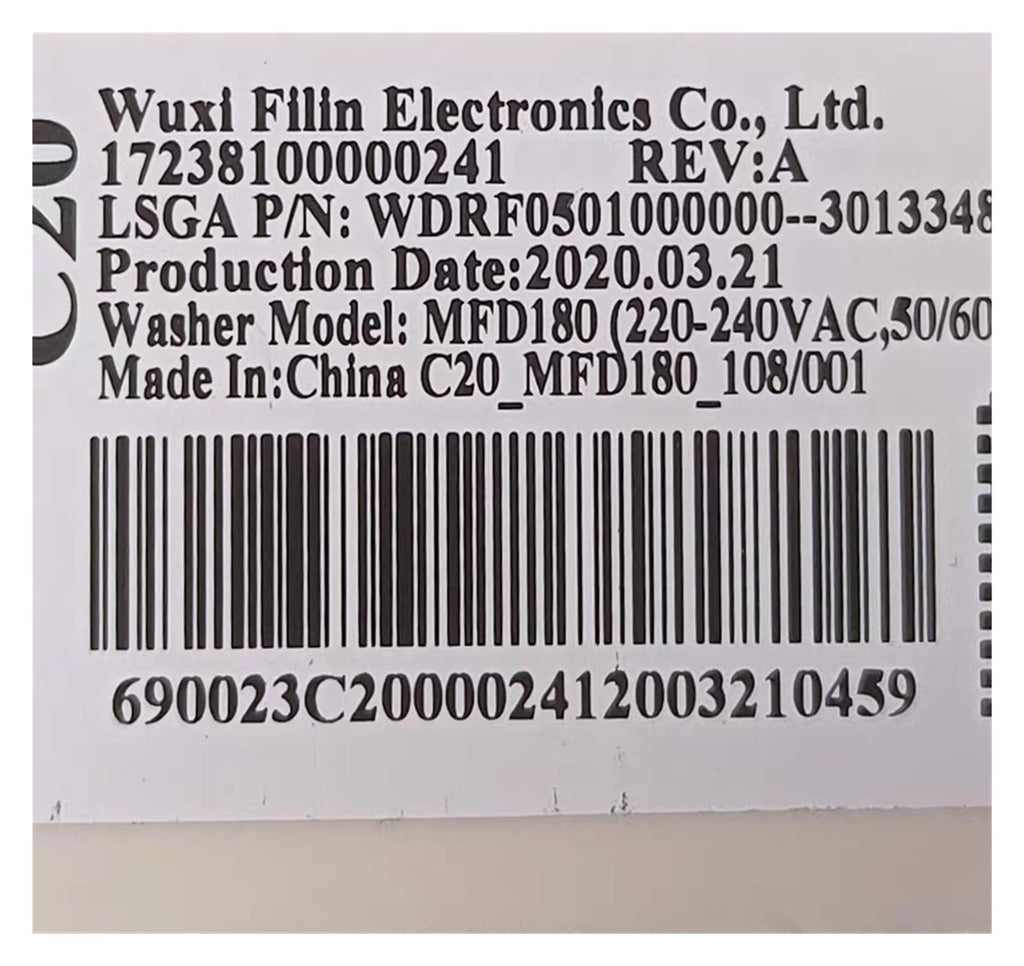 MFD180 Washer Control Board, Replacement Display PCB for Compatible Washers