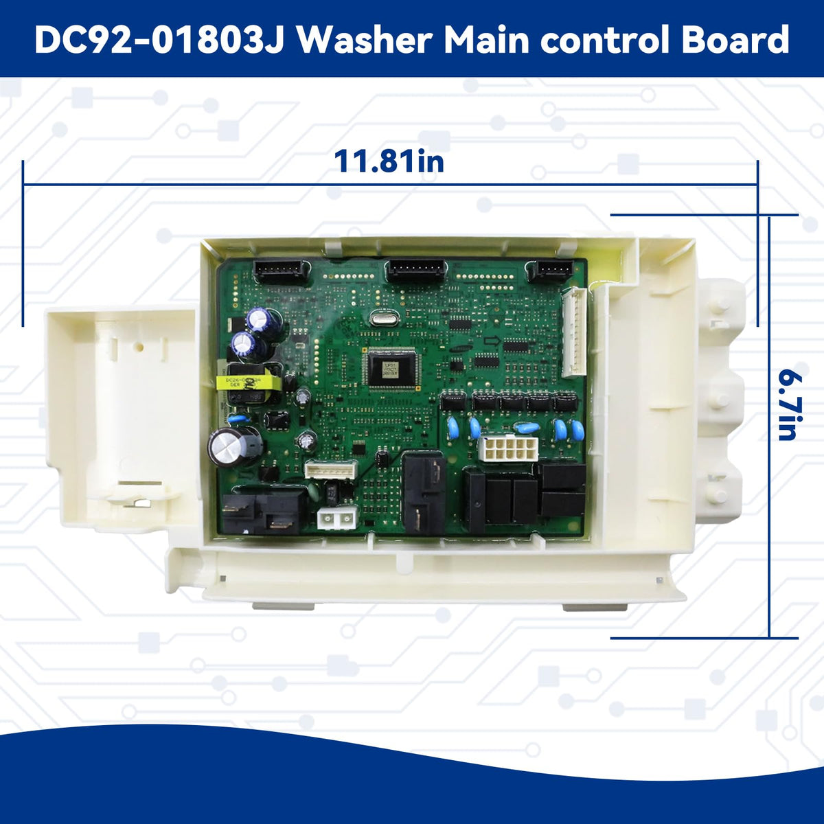 DC92-01803J Washer Control Board for Samsung WF45K6500AV/A2-00, WF45K6500AW/A2-00 Models Washer Electronic Control Board, Replace Number PD00042740, AP6002444, PS11735085, EAP11735085