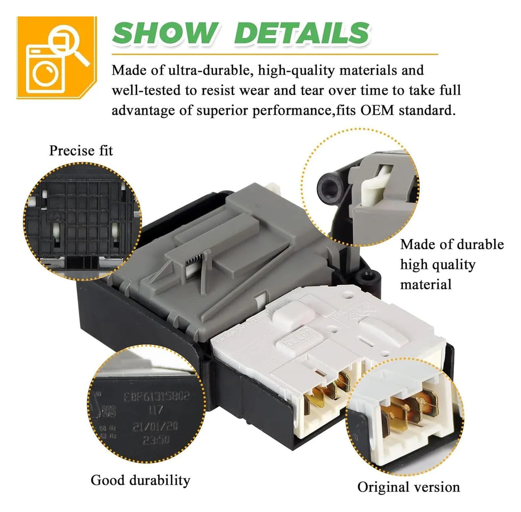 10-Pack EBF61315802 Washer Door Lock Switch Assembly 120V 60Hz