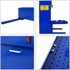 Micro Wall-Mounted Cleaner with 14L Tank Capacity Bench Part Cleaner Heavy-Duty Steel Construction and Flexible Cleaning Hose Head Blue