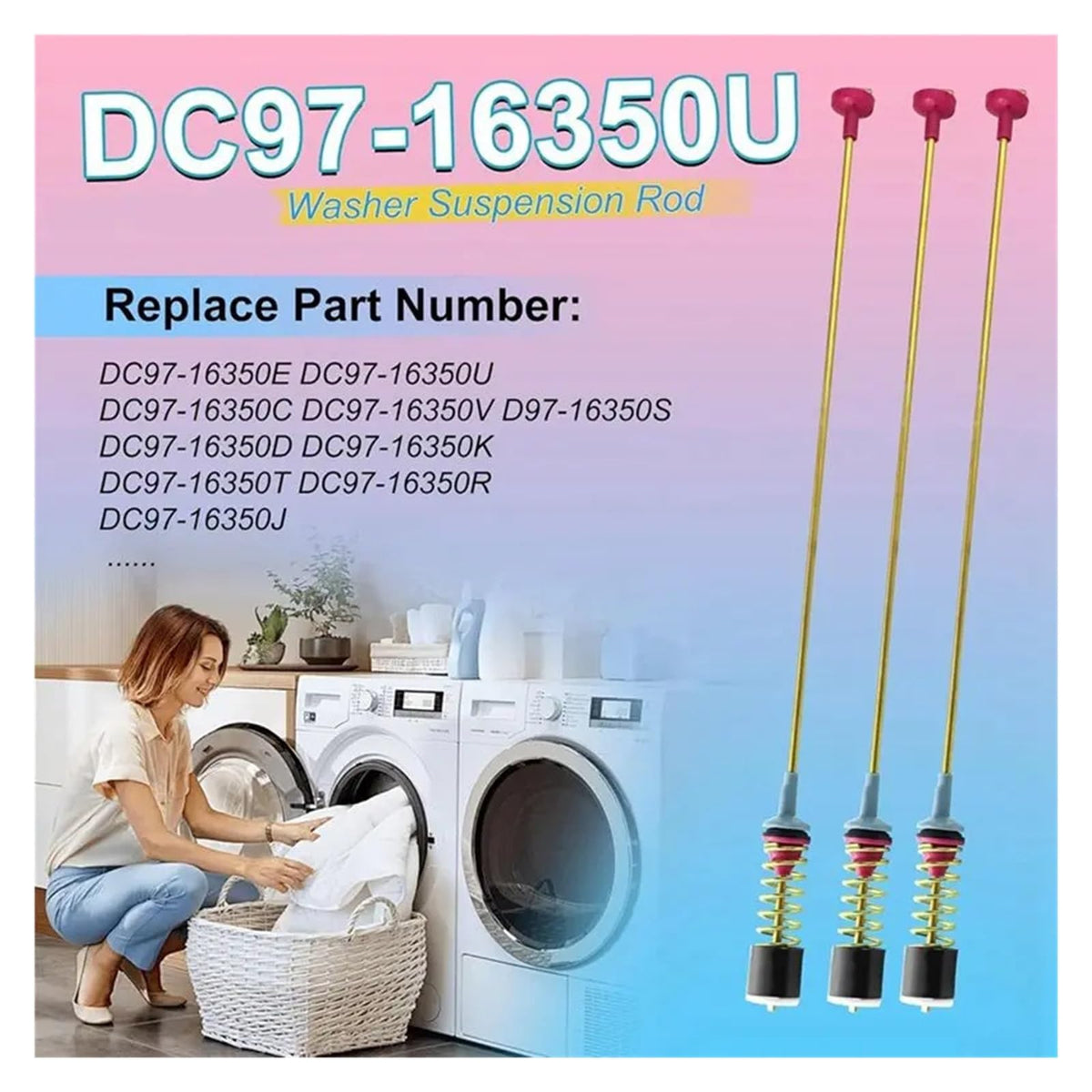 Washer Suspension Rods For Washing Machines-WA50R5200AW/US, WA50R5400AV/US-WA50R5400AW-DC97-16350U, DC97-16350T