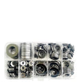 580Pcs/Box M2 M3 M5 M6 M8 M10 M12 Stainless Steel Ultra Thin Flat Washer Adjusting Shim Plain Gasket Assortment Kit Box DIN988(5 BOXES)