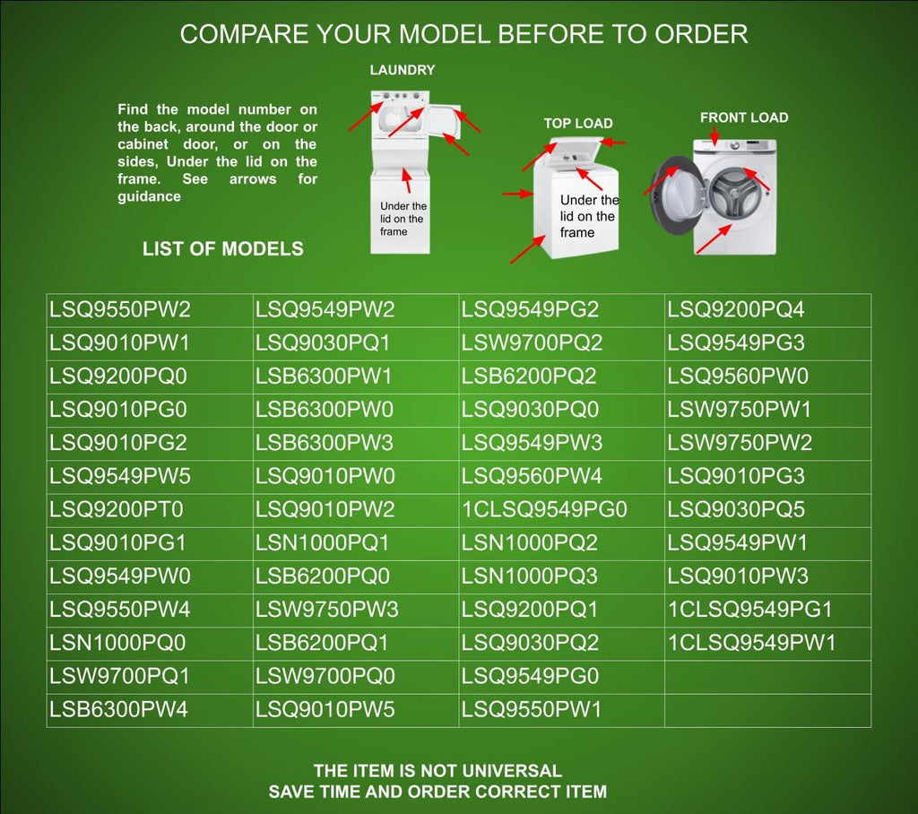 WP8557301 CKD557301X compatible with Whirlpool Washer Timer 60 Hz fits old number WP8557301
