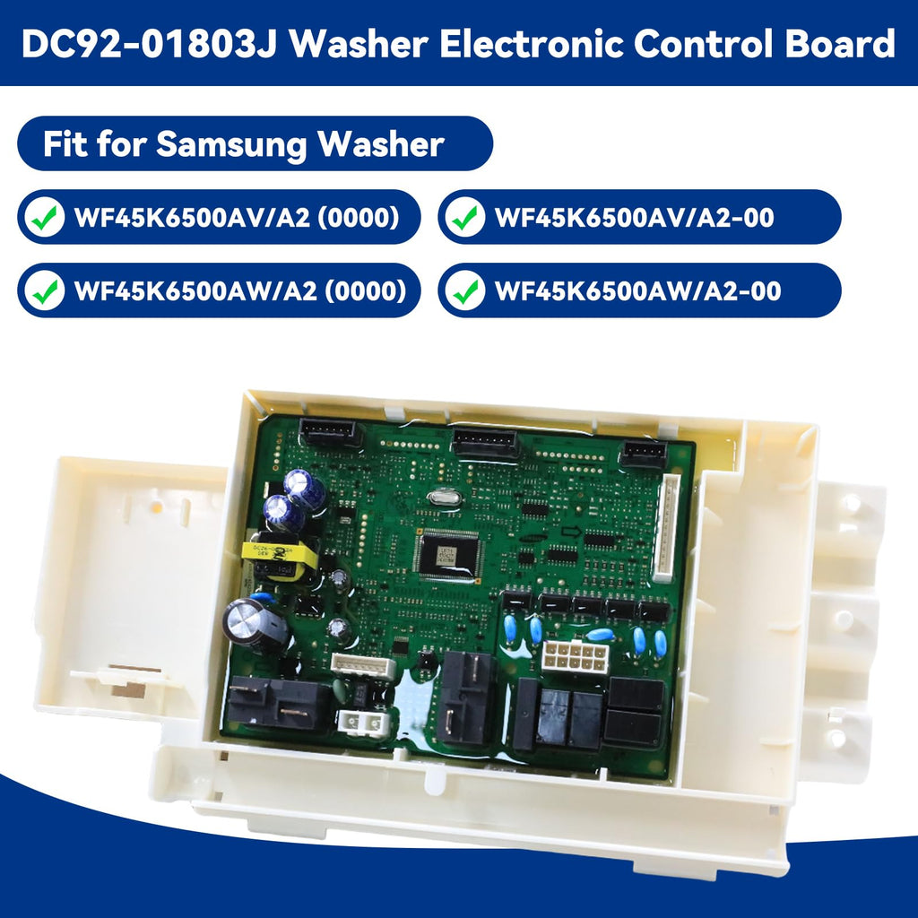 DC92-01803J Washer Control Board for Samsung WF45K6500AV/A2-00, WF45K6500AW/A2-00 Models Washer Electronic Control Board, Replace Number PD00042740, AP6002444, PS11735085, EAP11735085