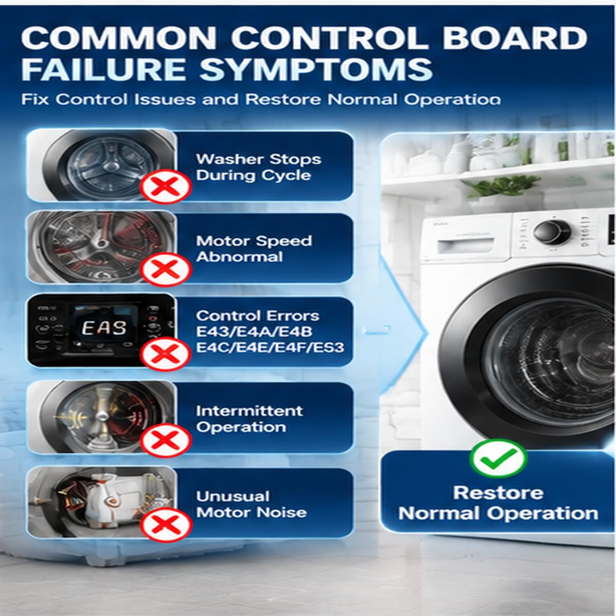 Washer Inverter Control Board for GE GFW510SCN3WW 2019–2024,Motor Speed Control