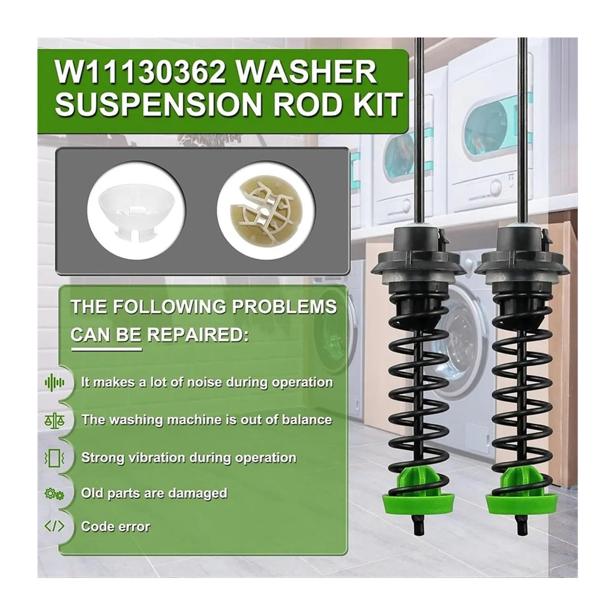 Washer Drum Suspension Rod W11130362 Damper,Compatible For Maytag