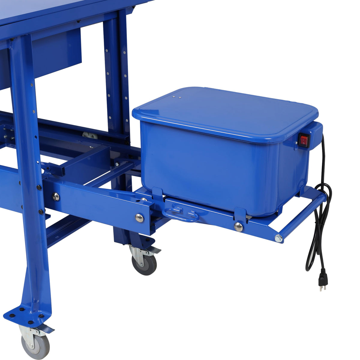 ZenithX 3.5Gallon Mobile Parts Washer with Premium Tear Down Table, 110V Pump, Cabinet Design, Drawer & Drain Tray, Blue