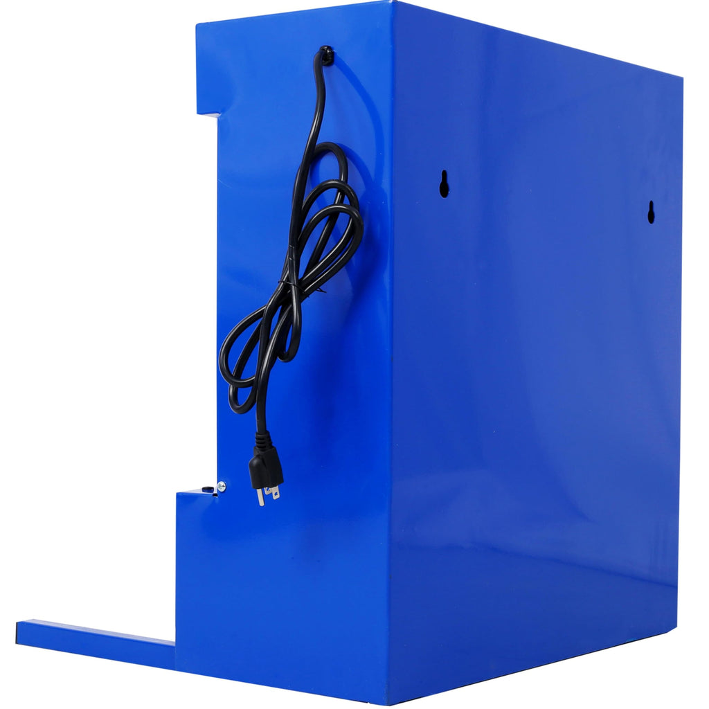 Micro Wall-Mounted Cleaner with 14L Tank Capacity Bench Part Cleaner Heavy-Duty Steel Construction and Flexible Cleaning Hose Head Blue