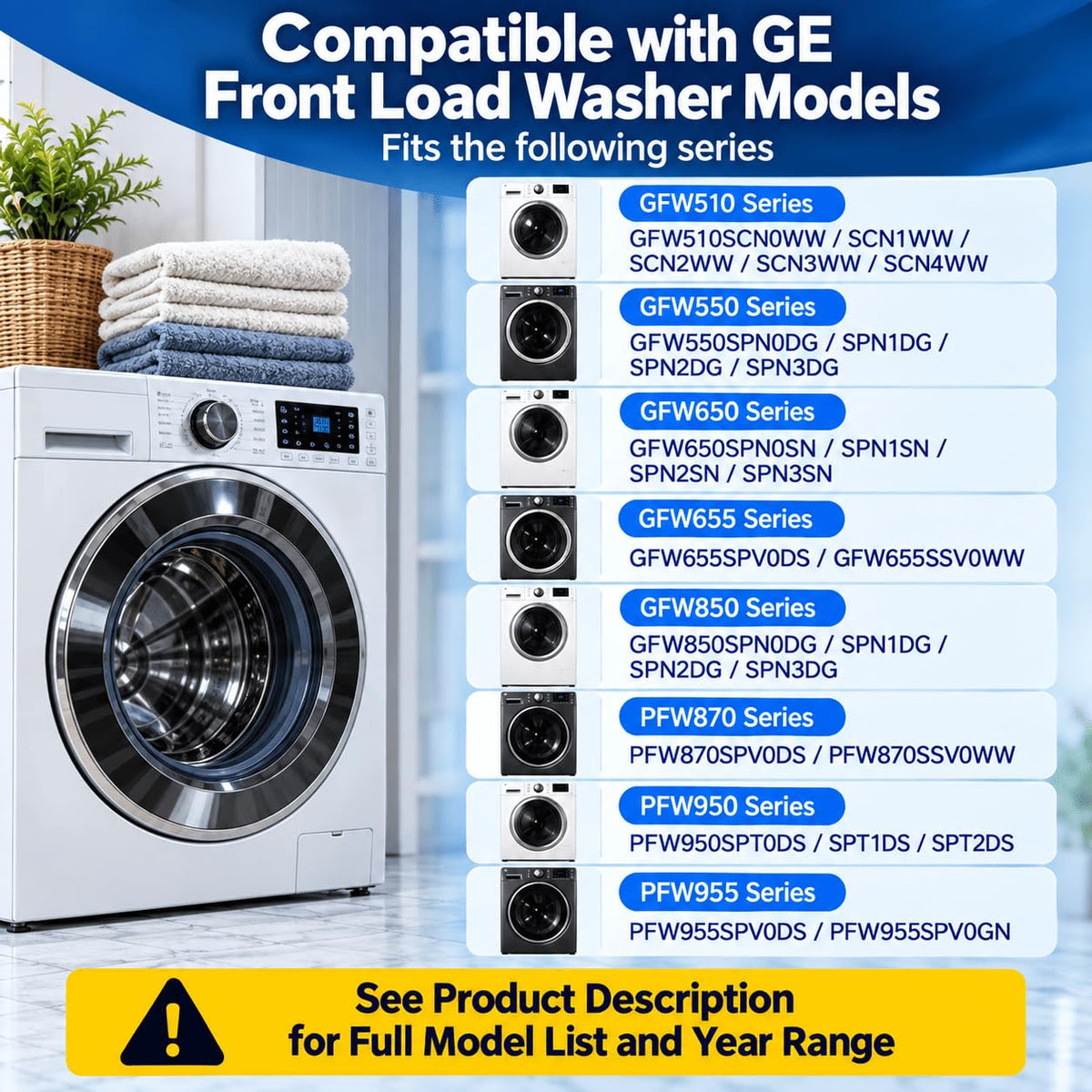 Washer Control Board For GE GFW650SPN2SN 2019–2024, Inverter Module