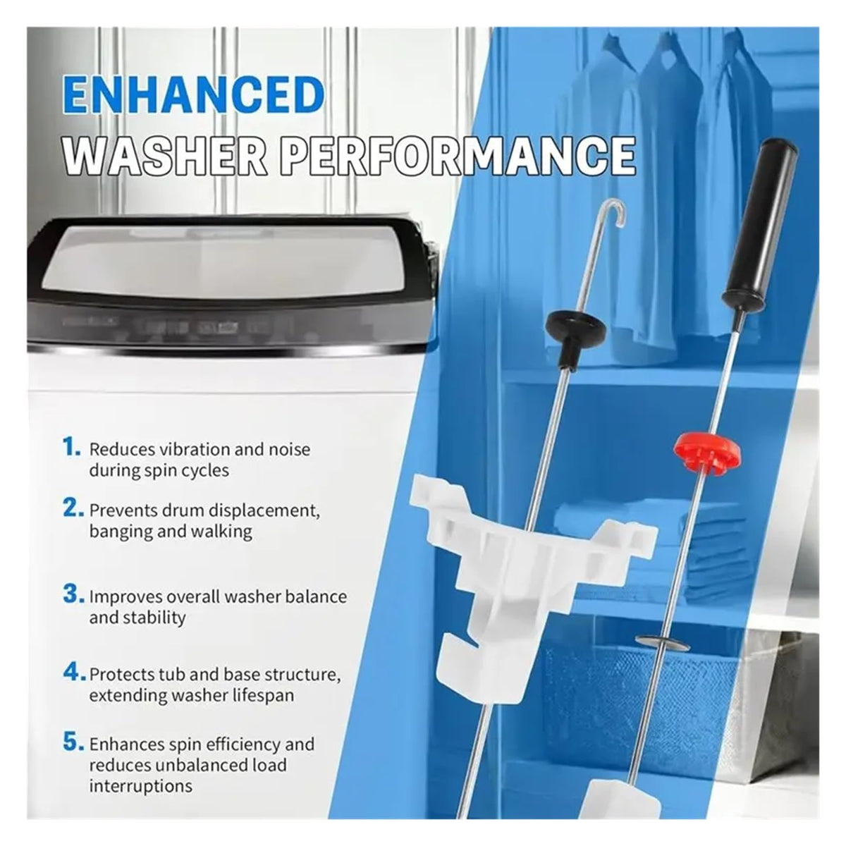 Washer Suspension Rod, Compatible with Fisher, 424569P 421841P